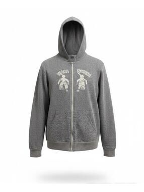 American Apparel Grey Zip-Up Hoodie Camp Wahanowin USA Made Size Medium